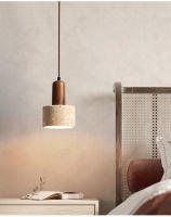 Lámpara Colgante De Carrilera LED Amarilla Marmol Japonés Wabi Sabi Travertino Nórdica Para Lateral De Cama Restaurante Pasillo Decoración - details 4