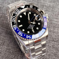 Reloj De Diversión GMT Para Hombres Con Movimiento NH34A Automático Acero Inoxidable Luminoso Correa Jubilee Hebilla Deslizante 200m Impermeable - details 12