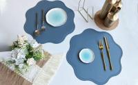 1pcs Matriz De Comedor De Cuero Lavable Resistente Al Calor En Forma Floral Antideslizante Fácil De Limpia Moderno Estilo - details 0