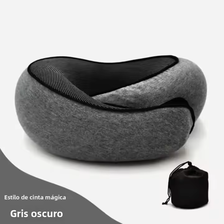 Almohada De Viaje En Forma De Caracol De Espuma De Memoria U-Cuadrilátero Soporte De Cuello Ajustable Portátil Suave Para Descanso Del Mediodía Y Sueño - 1