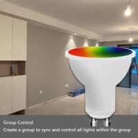 Bombilla LED Zigbee GU10 7W RGB CW Dimmable Spot Luz Inteligente Compatible Con Alexa Google Assistant Smartthings Voltaje 110V-220V Para Dormitorio - details 5