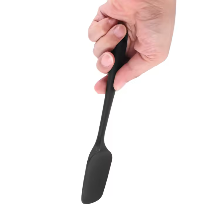 Espátula de silicona para cocinar y hornear, espátula de goma negra resistente a altas temperaturas, sin Bpa, 3 piezas - 1