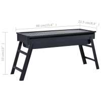 vidaXL Barbacoa portátil para camping de acero 60x22,5x33 cm - details 6