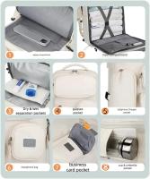Mochilas de viaje para hombres y mujeres, computadoras portátiles de Negocios impermeables, bolso aprobado por la aviación 22l, con compartimento de zapatos independientes - details 3