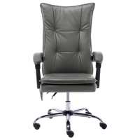 vidaXL Silla de oficina de masaje de cuero sintético gris antracita - details 1