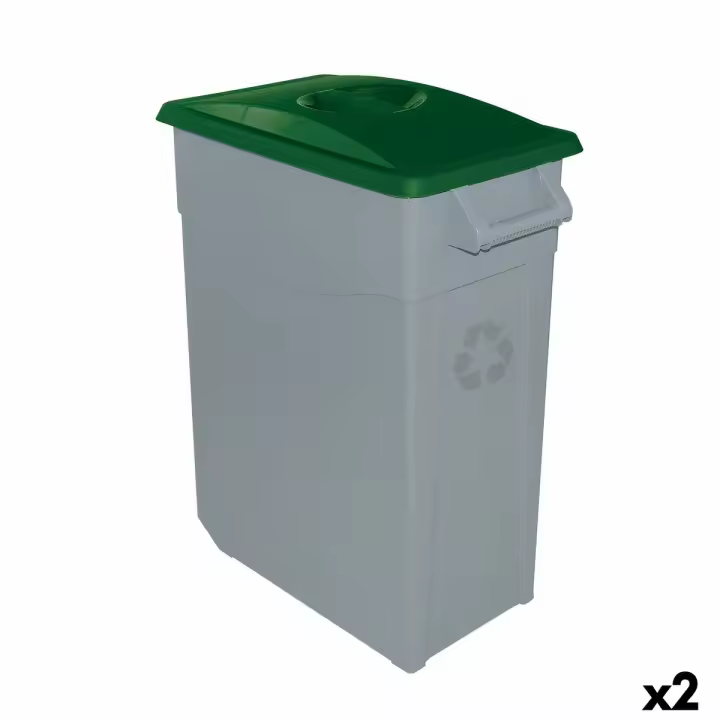 Cubo de Basura para Reciclaje Denox Verde 65 L (2 Unidades) - 1