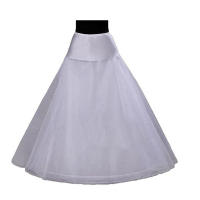 Falda A-Line 1 Aro Blanca Para Vestido De Boda Talla Ajustable 3 Capas Underskirt Para Vestido De Seda Color Blanco - details 1
