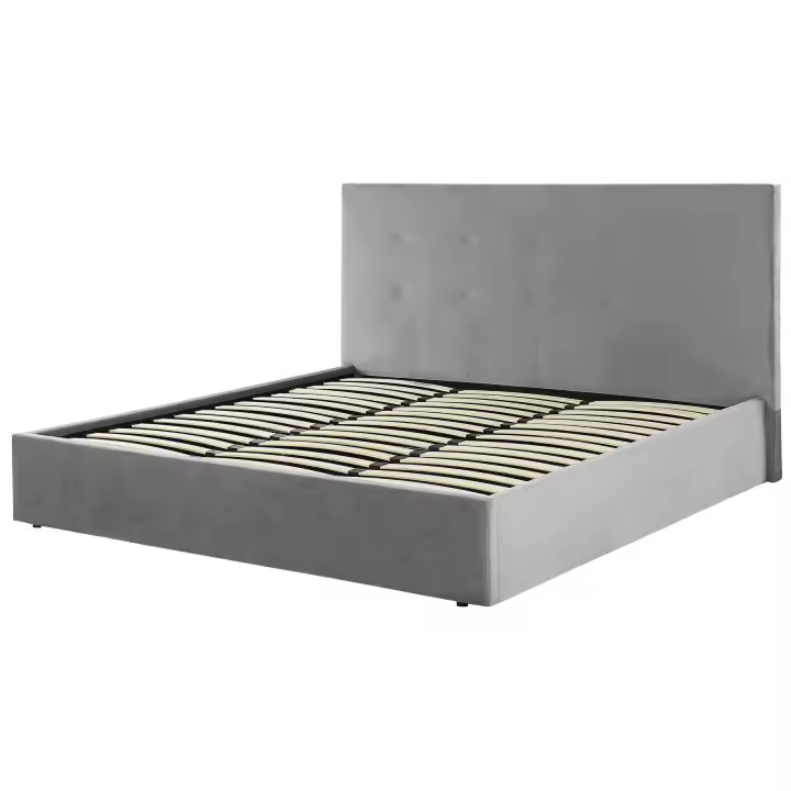 Ropa de cama de terciopelo gris claro 180 x 200 cm Lorient - 1