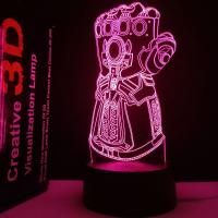 Lámpara De Mesa 3D Vision Colorida De Guantes De Thanos Con LED Luz Nocturna Acrylic Para Niños Regalo De Navidad Disney - details 5