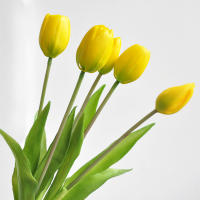 5pcs/Bunch Tulipes Artificiales Rosa De Alta Calidad Silicona Para Decoración De Hogar Y Bodas Flor Falsa Realista Para Bouquet - details 5
