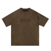 Camiseta De Verano Para Hombres Y Mujeres Con Bordado De Letras Cuello Redondo De Cuero Cortado Manga Corta Estilo Casual Oversize Top Tees - details 8