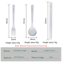 Set De Cutlería Ultraligera De Titanio Boundless Voyage 3PCS Incluye Cuchillo Tenedor Y Cuchara Para Camping Viajes Y Expediciones - details 0