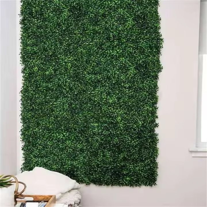 Panel De Hierba Artificial De Plástico 1pc Decoración Verde Para Pared Protección UV Valla De Privacidad Para Decoración De Hogar Y Exteriores - 1