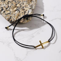 Pulsera De Cuerda Simple Con Cruz De Acero 30mm Protección Dual Hombre Mujer Diseño Unisex Regalo Nuevo 2024 De Go2boho - details 0