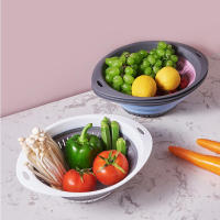 Cesta De Almacenamiento De Cocina Colapsable En Silicona Multiusos Drenador De Frutas Y Verduras Plegable Organizador De Cocina Ecológico - details 2
