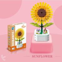 Juego De Bloques De Construcción De Bouquet De Flores Simulación ( Girasol Rosa Tulipán) Juguete Para Mujeres Decoración De Escritorio Romántica Regalos Para Niñas - details 17