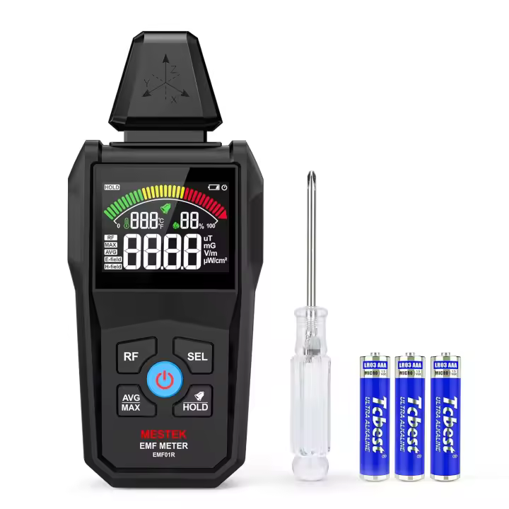 Detector EMF, medidor EMF 5 en 1, detector de radiación, campo eléctrico, campo magnético y detector de RF para 5G, torres de telefonía móvil, WiFi, lector EMF para control EMF en el hogar y caza de fantasmas. - 1