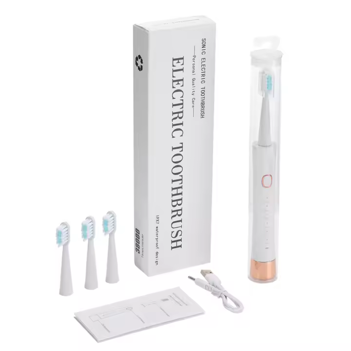 Cepillo De Dientes Eléctrico Para Adultos IPX7 Impermeable Cabeza De Cepillo Recargable Por USB Limpieza De Alta Frecuencia 6 Modos De Limpieza - 1
