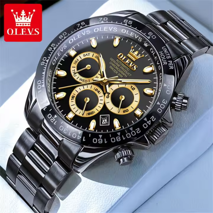 Reloj Mecánico Para Hombre OLEVS 6638 Con Correa De Acero Inoxidable Resistente Al Agua Y Luminoso Estilo De Lujo Fashion - 1