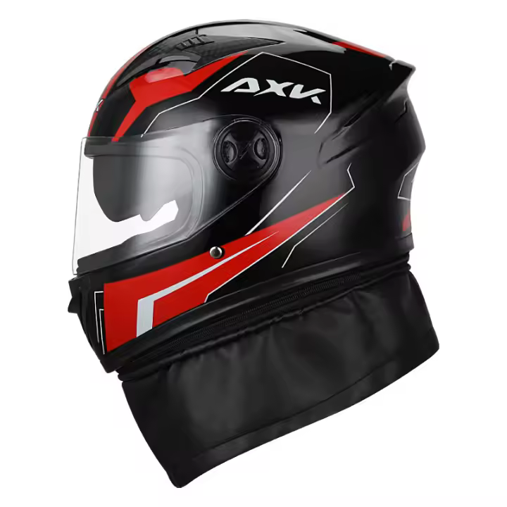 Casco de motocicleta eléctrica para hombres y mujeres, casco integral de motocicleta cálido para invierno para todas las estaciones - 1