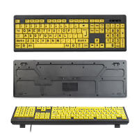 Teclado Con Cable Para Visión Baja Teclado De Contraste Alto USB 104 Teclas Letras Para Computadora Y Laptop Estilo Estándar - details 8