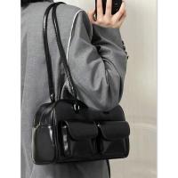 Bolso de mujer 2023, estilo universitario retro, de gran capacidad, informal, para estudiantes universitarios, para ir a clase, bolso de hombro - details 3