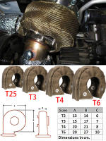 Cubierta De Turbo T2 T25 T28 T3 T4 T6 Protector De Alta Temperatura Para Turbina De Velocidad De Vidrio Envoltura De Calor - details 0