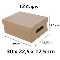 CM - Pack Cajas Cartón con Tapa, Embalaje, Almacenamiento, Asa Troquelada, Para Organizar, Multiusos, Mudanzas. 5 Tamaños a elegir - details 4
