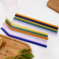 Juego De 8 Pajillas De Vidrio Borosilicato Alto Reutilizables Multicolor Ecológicas Para Cocktail Smoothie Té Con Bulbos - details 11
