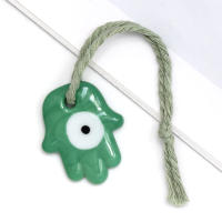 Lucky Eye Glass Drop Aceite Turco Mal De Ojo Colgante De Corazón De Mano De Fatima Para Puerta De Cuerda Tejida Joyería Para Hombres Y Mujeres Llavero De Moda - details 17