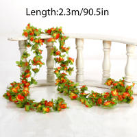 Guirnalda De Flores Artificiales De Rosa Y Hiedra Verde MissDeer 230cm Para Decoración De Casamiento Hogar Jardín Y Navidad Adorno De Pared - details 10