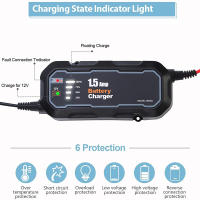 Cargador Automático De Batería Para Motocicleta 12V 1500mA Resistente Al Agua Mantenedor De Batería Para Coche Y Motocicleta Cargador De Trickle - details 6