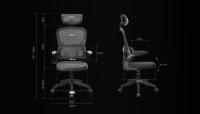 Mars Gaming MGC-ERGOPRO, Silla Ergonómica Profesional, Soporte Lumbar Activo, Malla Transpirable, Altura Ajustable 120-130cm, Reposabrazos Abatibles, Reposacabezas Regulable, Silla de Oficina, Silla de Escritorio Negra o Gris - details 3