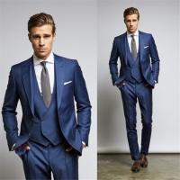 Traje De Novio Navy Azul Para Hombre 3 Piezas Slim Business Casual Para Boda Formal Trabajo Tuxedo Con Chaleco Y Pantalones - details 1