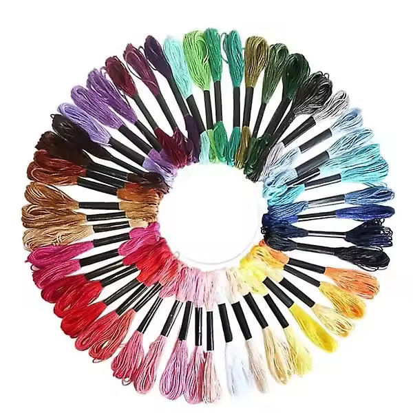 50 piezas de hilo para bordar muñecas/hilo de molino, multicolor, hilo de talla única, hilo de punto de cruz, hilo de algodón, cableado de hilo de seda, bricolaje hecho a mano - 1