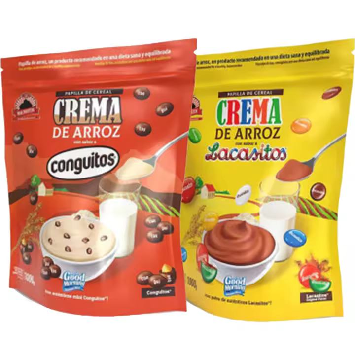 Pack 2kg crema de arroz sabor lacasitos + conguitos dark - 1