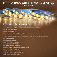 Tira De LED Con Sensor De Movimiento USB 5V Luz De Fondo Para Armario De Cocina Control Por Movimiento De Mano 1M 2M 3M - details 1