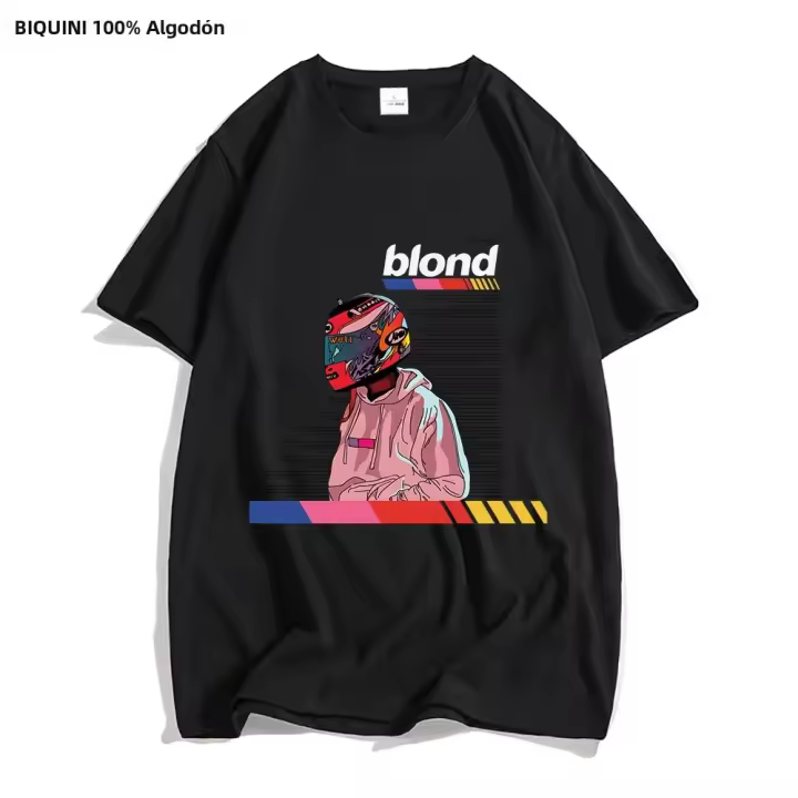 Camiseta De Algodón 100% Para Hombre Frank O-ocean Blond R&B Estilo Casual Manga Corta Sensación De Diseño Manga/Comic O-neck - 1