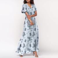 Vestido Largo Elegante Con Cuello En V Para Mujer Traje De Boda De Noche Fiesta Vestido De Fiesta Manga Corta Adecuado Para Primavera Verano Otoño - details 41