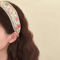 Diadema Bohemia Vintage De Punto Rosa Con Estampado Floral Ancha Para Mujeres Y Niñas Accesorio De Cabello Étnico Estilo Casual - details 3