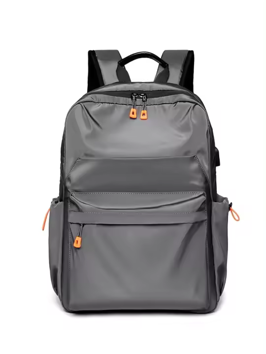 Mochila Casual Para Hombres De 14 Pulgadas Multifuncional Con Carga USB Impermeable De Tela Oxford Estudiante Escuela - 1