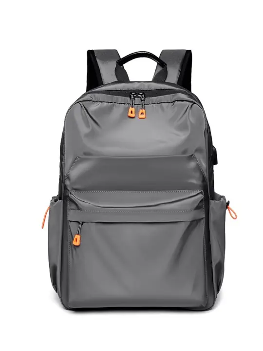Mochila Casual Para Hombres De 14 Pulgadas Multifuncional Con Carga USB Impermeable De Tela Oxford Estudiante Escuela - 1