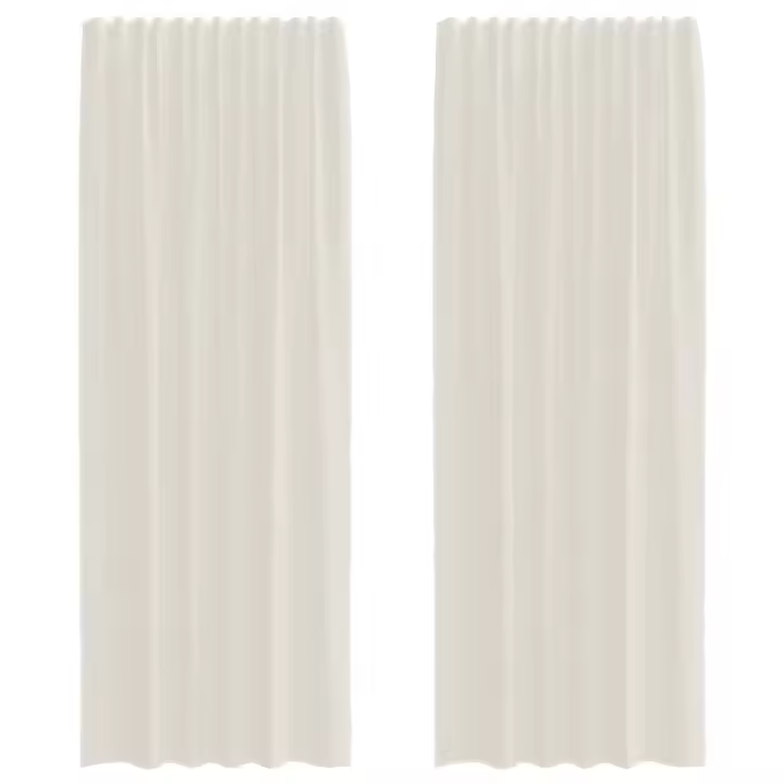 vidaXL Cortinas de gasa con bolsillos para varillas 2 uds. crema - 1