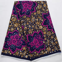 Tela De Encaje De Anka Wax Real De Alta Calidad Para Mujer Vestido De Fiesta Estilo Nigéria Ghanés Poliéster 6 Yardas 2024 - details 2