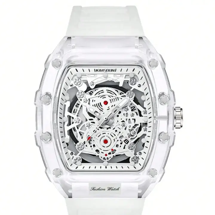 Reloj De Hombre Elegante Y Moderno Con Luz Nocturna Calendario Cuarzo Versátil Y Personalizado Material De Correa Silicona - 1