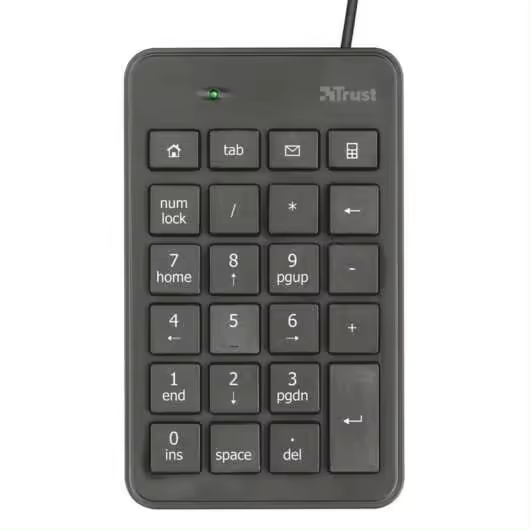 Trust xalas teclado numerico usb - ultra delgado - 23 teclas perfil bajo - cable de 1.50m - color negro - 1
