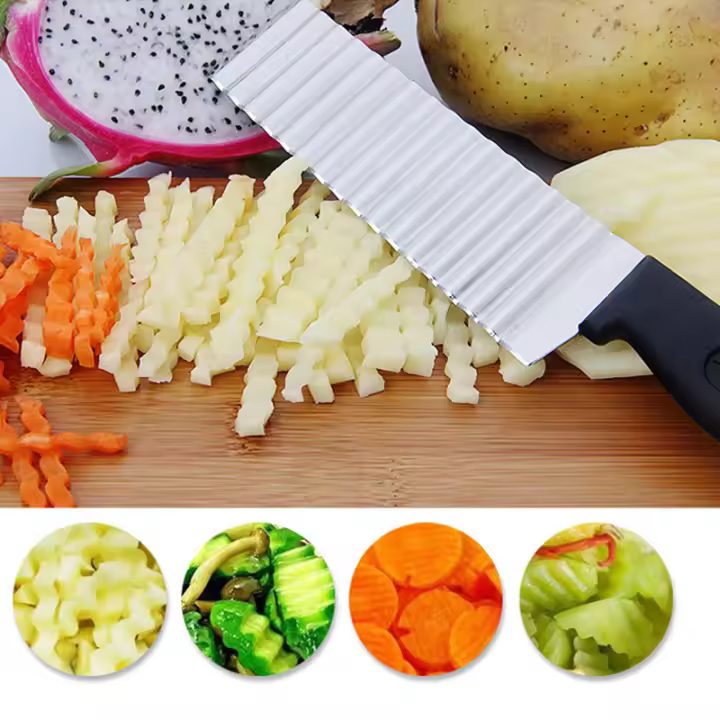 Cortador De Papas Para Chips De Acero Inoxidable Herramienta Para Verduras Y Frutas Cortador De Frituras Máquina De Hacer Frituras Eco-amigable - 1