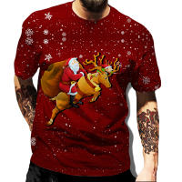 Camiseta 3D De Navidad Para Hombre Con Estampado De Santa Claus Y Ciervo Camiseta Casual Vintage Sin Mangas Para Primavera Y Verano - details 9