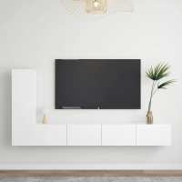 vidaXL Set de muebles de salón TV 3 piezas madera de ingeniería en color Blanco/Roble Sonoma/Negro y más | almacenamiento funcional diseño moderno para baño dormitorio sala - details 0