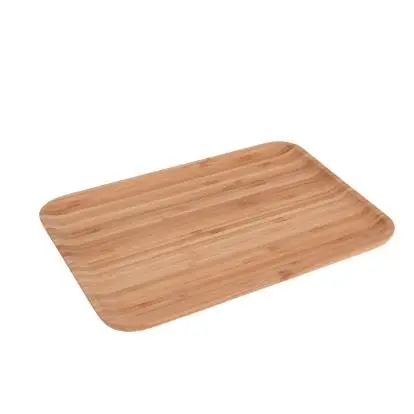 Bandeja de cocina de bambú excelente para servir - 33 x 23 cm - Marrón claro - Bandeja para servir - 1